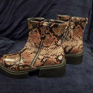 Snakeskin Ankle Boots Size 9